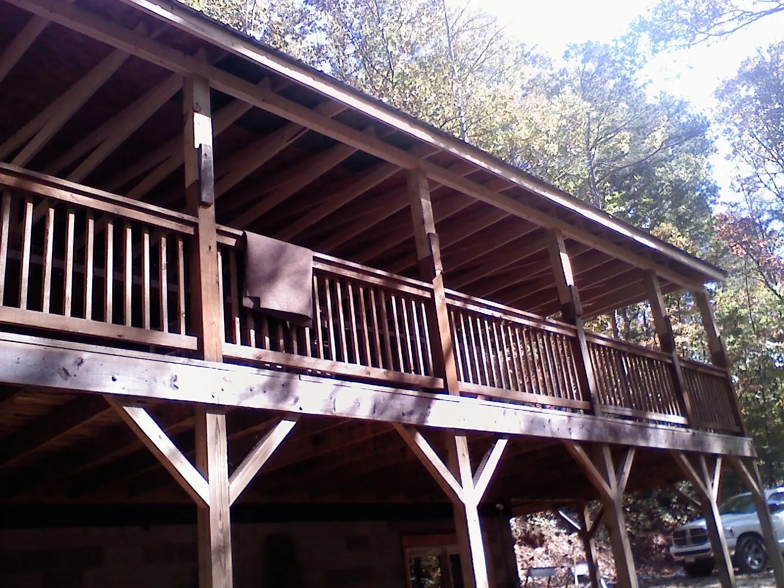 Timber framing under a new elevated porch and deck — Roof Leak Repair in Keedysville by Roofing Brothers